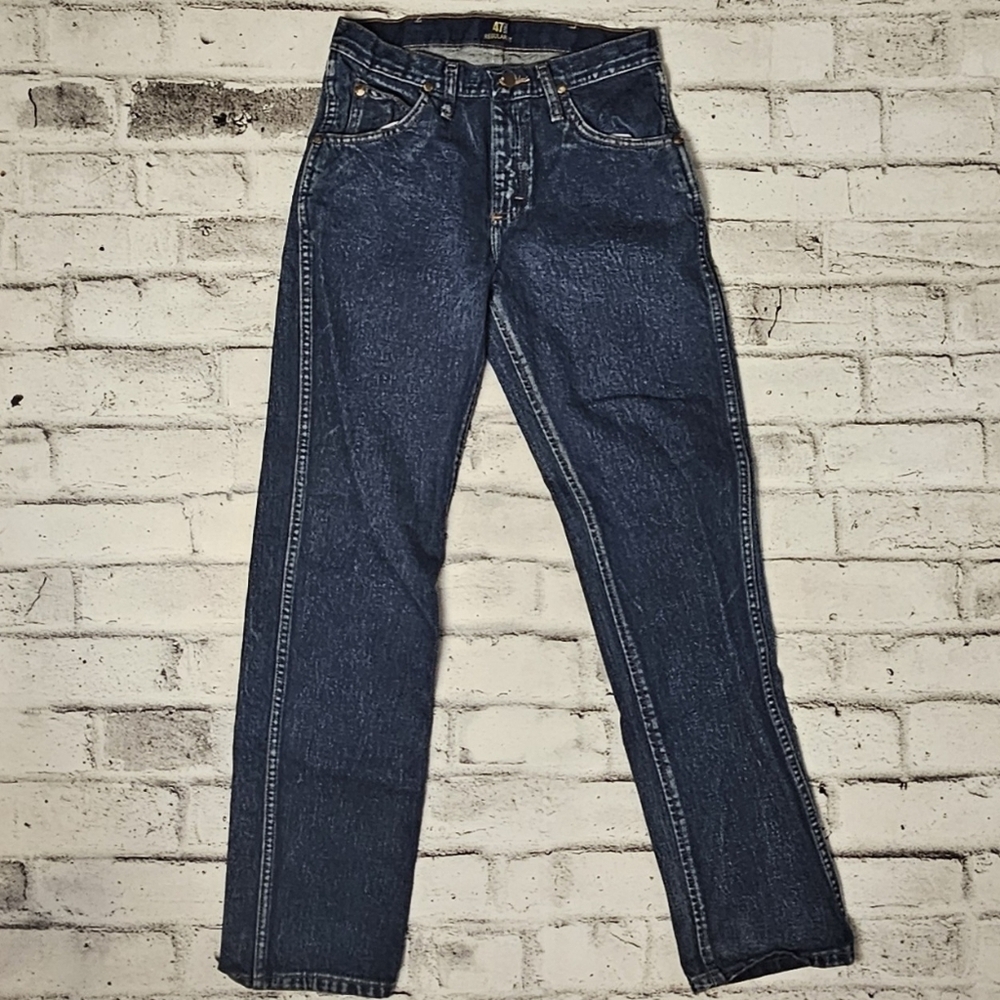 Wrangler Men’s APT Regular Fit Blue Jeans Straight Leg 29x32 - Picture 2 of 9